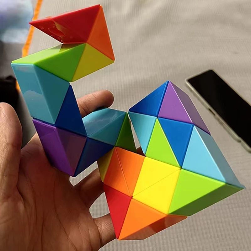 Arcobaleno Pieghevole Magico Cubo Del Serpente Twist Puzzle 24 36 48 72 Segmenti Giocattoli Educativi per I Bambini Sensoriali Rompicapo Giochi