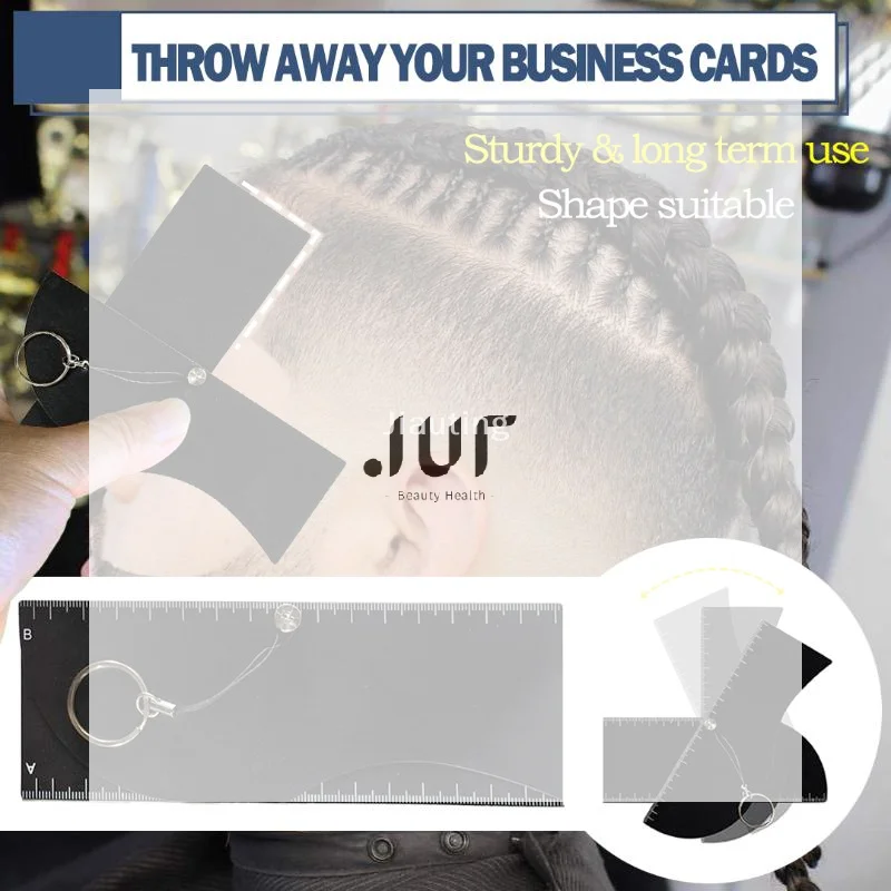 Rotatable Reusable Enhancement Barber Card Easy To Clean With Measurement Indicators Beard Line Up Tool Black Hairline Maker