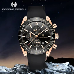 Pagane Design 2026 New Men's Quartz Chronograph Luxury Sapphire Stainless Steel Waterproof 3Bar Night Light C3 Casual Watch