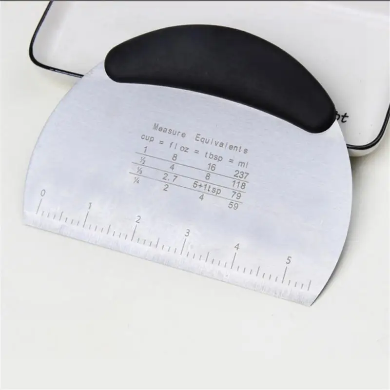 Kitchen Baking Tools Half Round Scraper Dough Bread Cutting Stainless Steel Scraper Household Baking Tools Gadgets