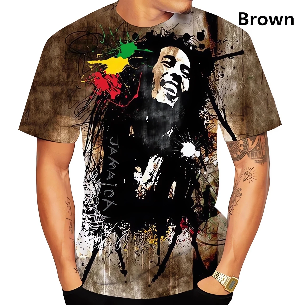 2024 Fashion Trend T-Shirt Summer Bob Marley Men 3d Printed T-shirt Reggae Music Hip Hop Casual Short Sleeve Printing Tee Shirt