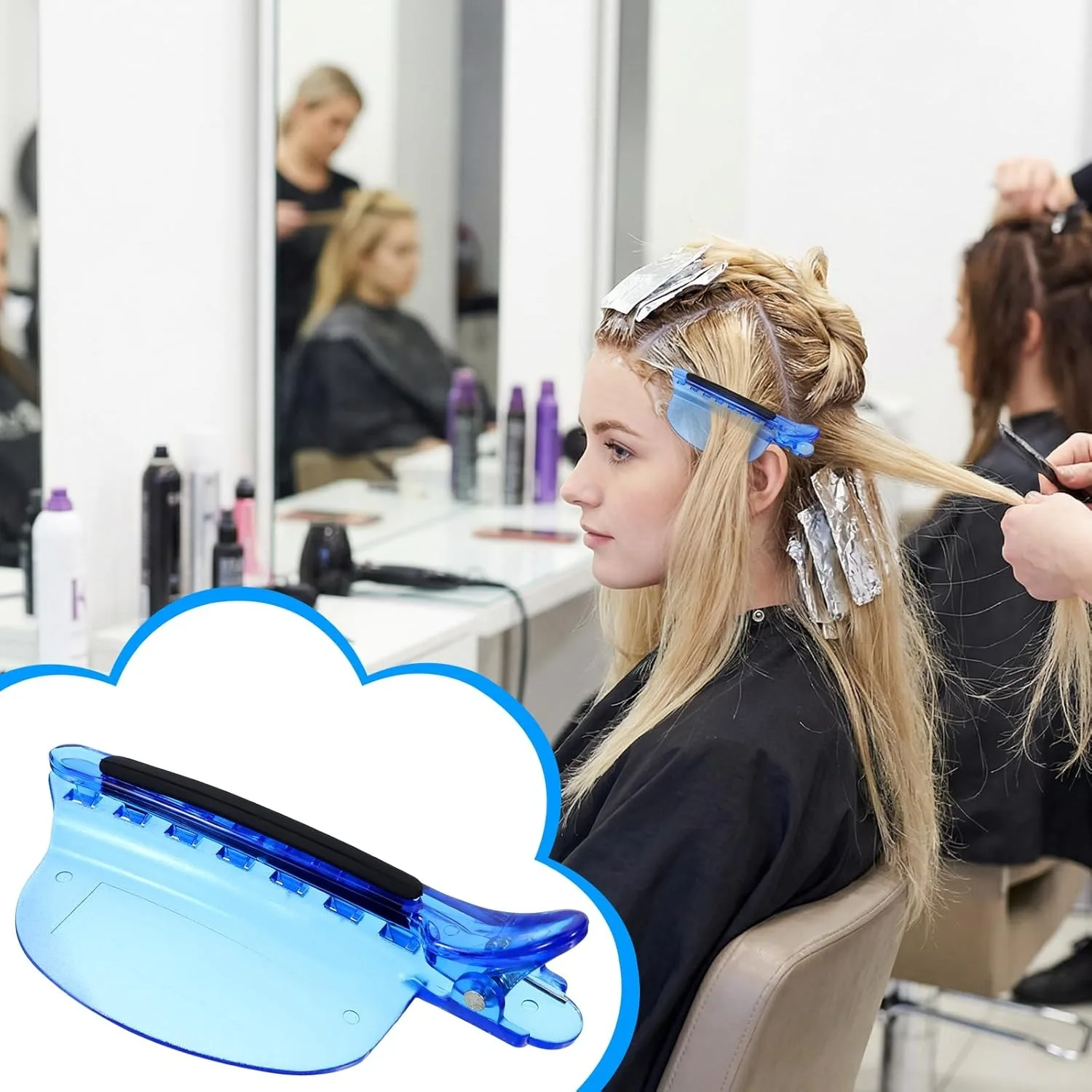 

1/2PCS Sectioning Clips Heat Insulation Easy Speed Separator Clip Blue for Wig Extension Hair Highlighting