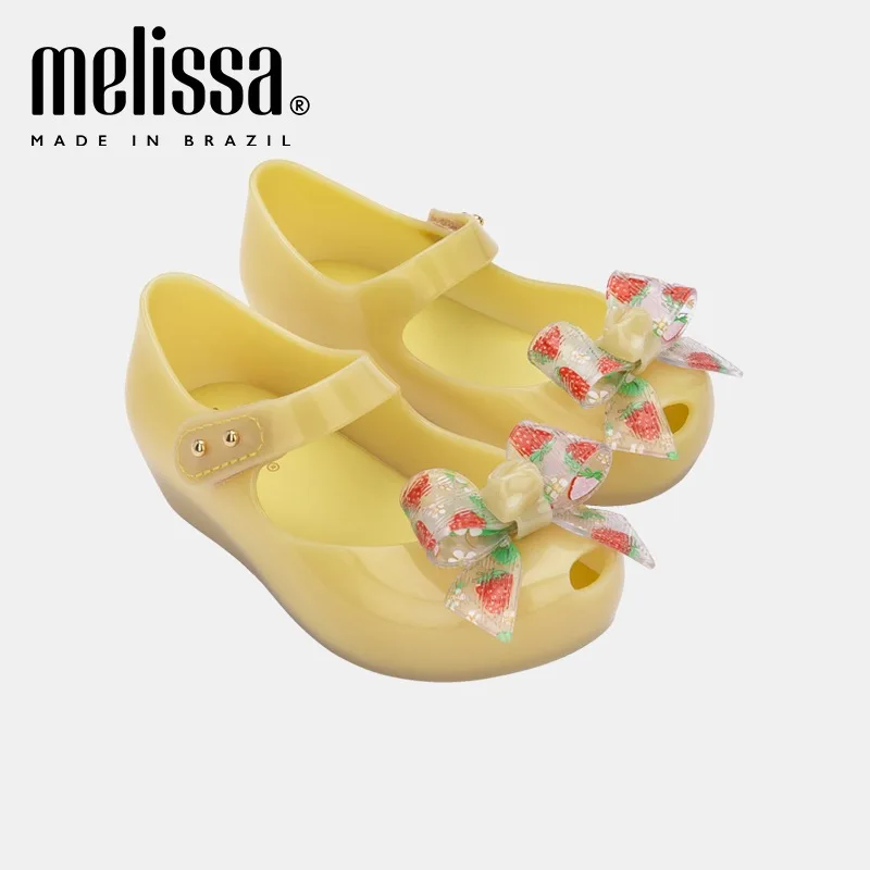 Summer Bowknot Kids Jelly Sandals Mini Melissa Children Beach Slippers Cute Princess Shoes Girls Birthday Gift