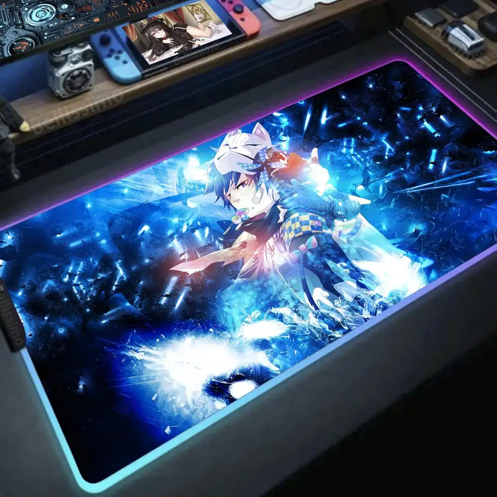 

Blue E_Exorcist Mouse Office gadgets Cartoon Large Game Pad pk control RGB keyboard Accessories Gaming XXL Glowing Led Computer