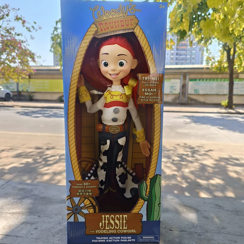 ديزني عالية الجودة قصة لعبة جيسي 2 أنماط عمل أرقام اللعب تتحرك التماثيل نموذج قبعة الشعر الأحمر إنتاج الصوت هدايا الاطفال