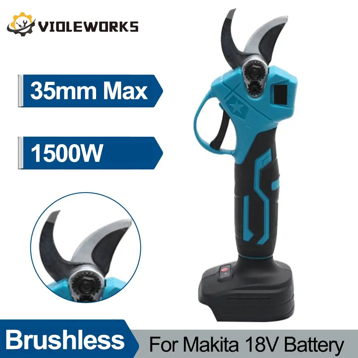 35mm Cordless Pruning Shears Rechargeable Electric Scissors Brushless Garden Pruner Electric Cutter for Makita 18V Battery