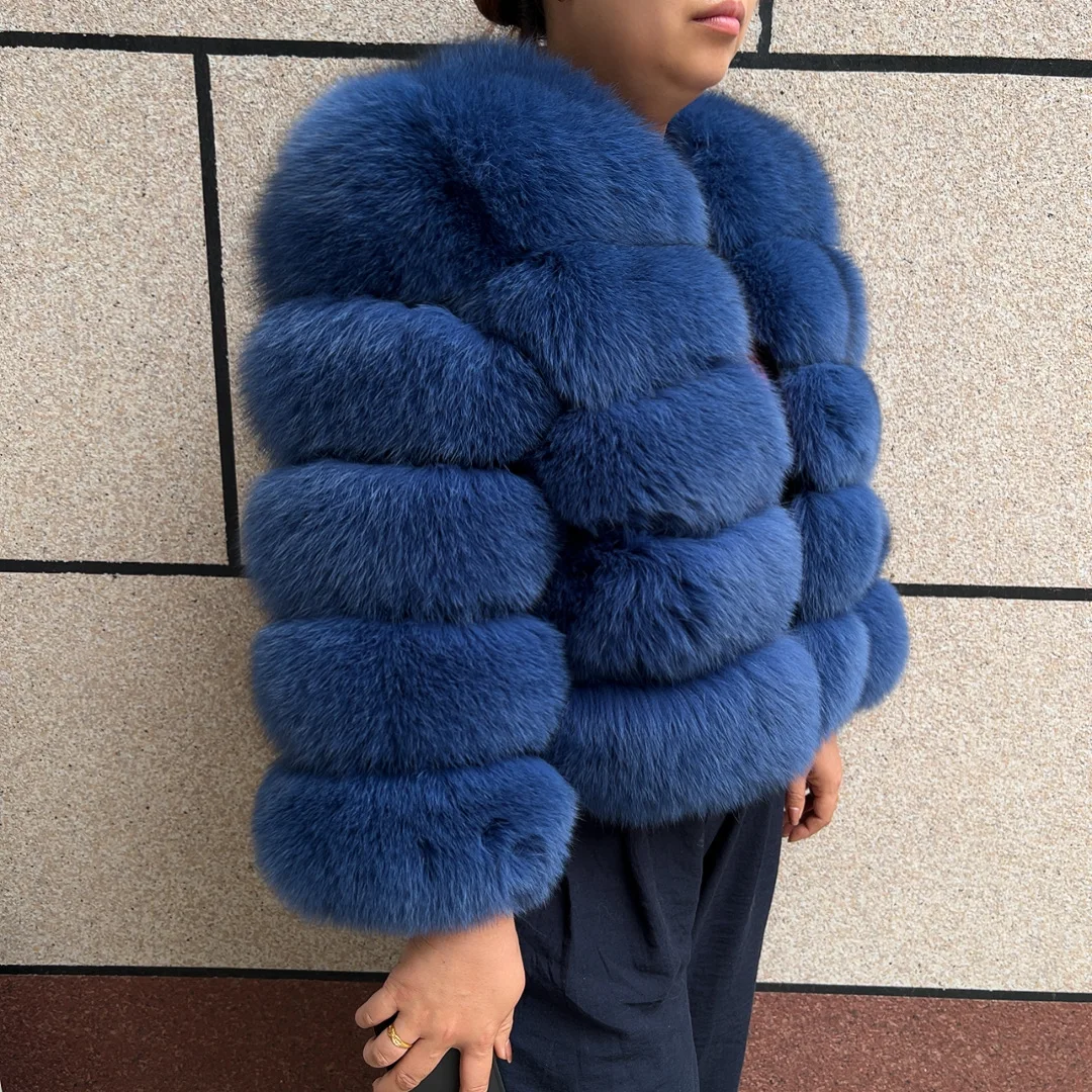 New Real Fox Fur Coat Women's Winter Warm 100% Natural Fur Jacket Short Raccoon Fur Coat Women's High Quality Hot Sale
