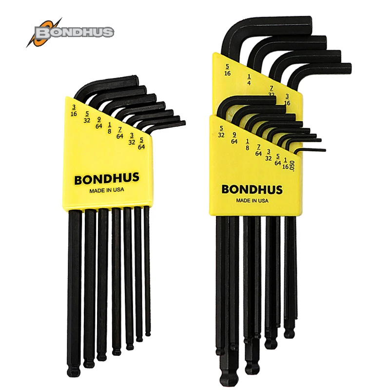 Bondhus-l tipo Allen Chave Conjuntos Bicicleta Ferramenta de Reparo Polegada Bola Cabeça Chave Sextavada Chave de Fenda 10932 10936 10937 10938 10945