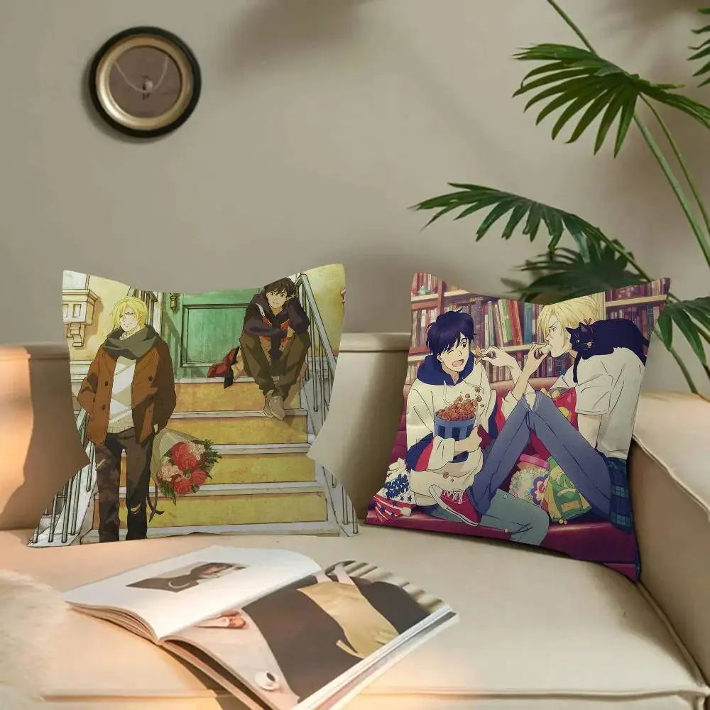 Anime Banana Fish Cushion Cover Inches Farmhouse Decor Home Throw Pillow Covers For Couch Decorations