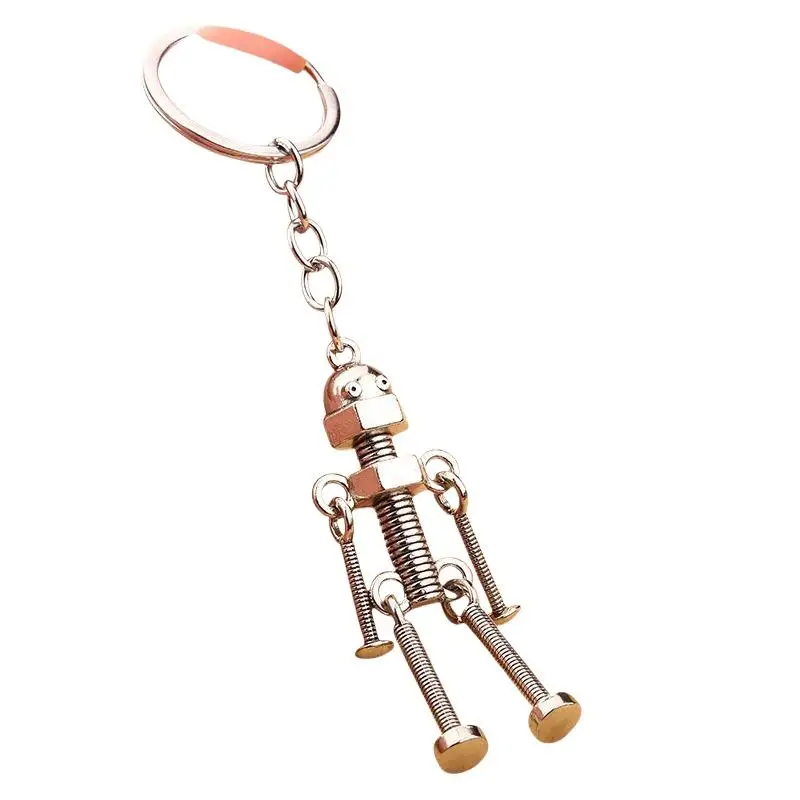 Vintage Zinklegierung Steampunk Schrauben-Roboter Schlüsselanhänger mit Beweglichen Gelenken für Männer Anhänger – Detail 6