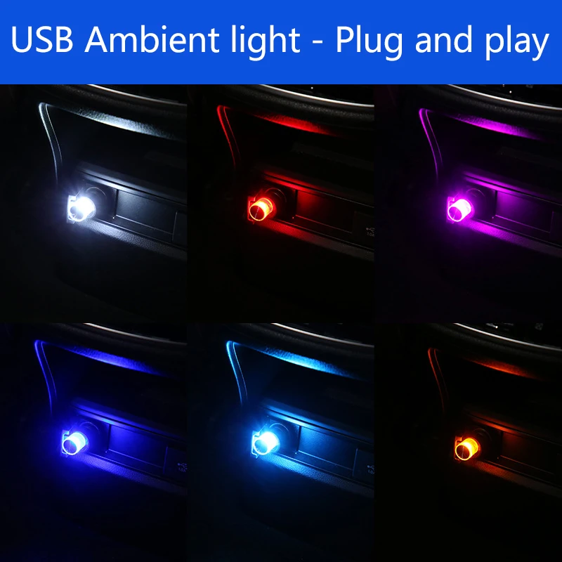 Auto-Umgebungslicht, USB, keine Installation erforderlich, dekoratives Innenlicht, LED-Musik, siebenfarbiges Rhythmuslicht, siebenfarbig