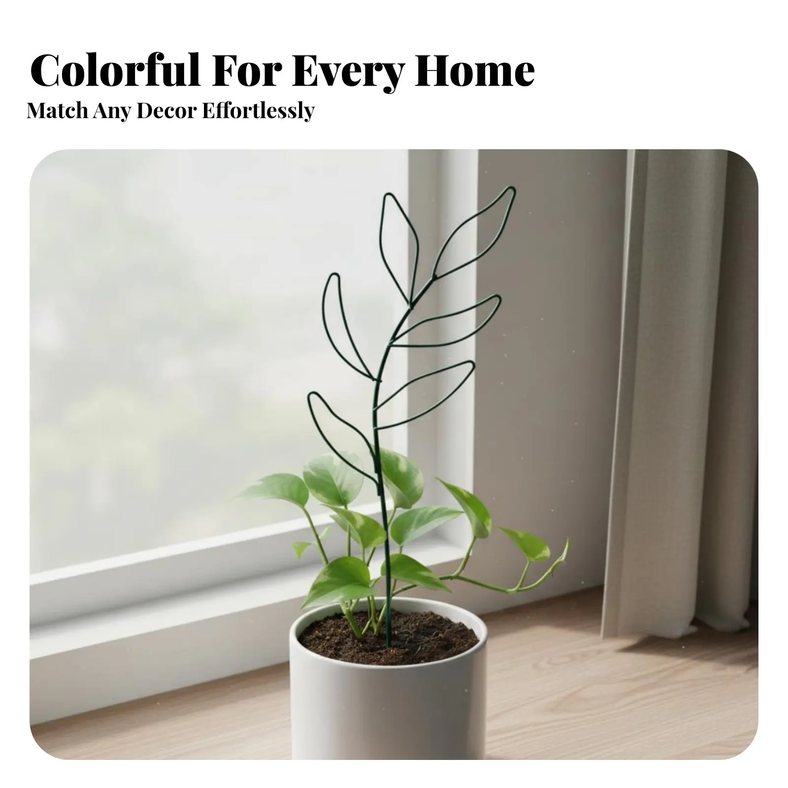 Wrought Iron Plant Support Long-Lasting Climbing Plant Stake Metal Houseplant Support Rust Resistant Gardening Supply