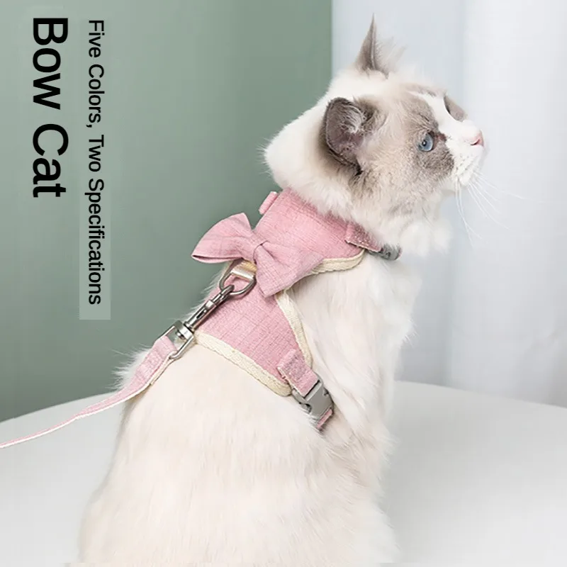 Summer Pet Leash Work Type Chest Harness Plain Cat Leash Small and Medium-sized Dog Cat Leash Pet Supplies