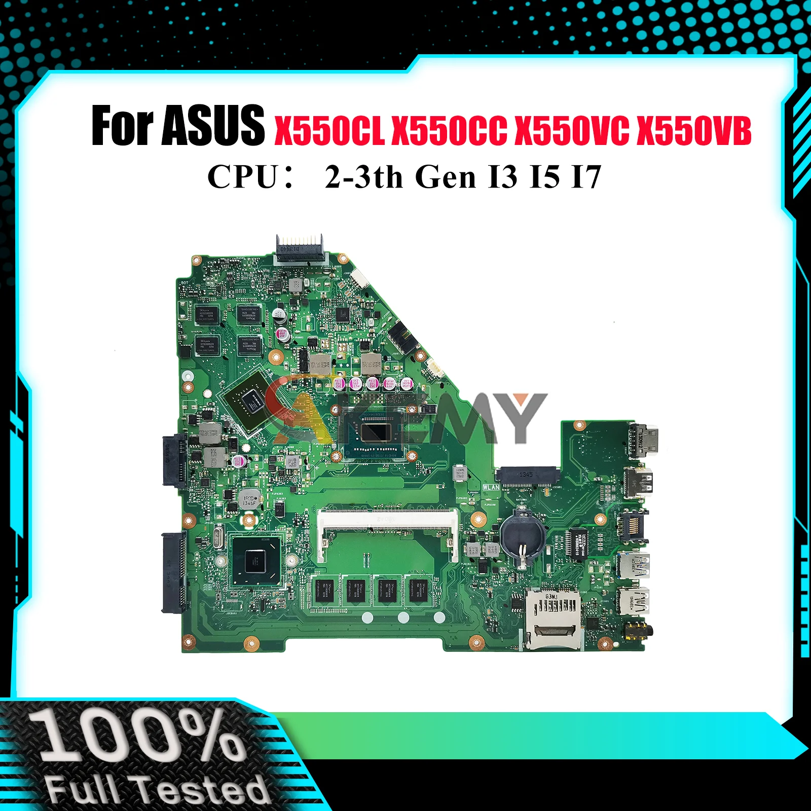 

X550CC Laptop Motherboard For ASUS VivoBook X550VC X550CC Y581C X550VB X550C X550CL R513C X552 A550V Mainboard With I3 I5 I7 CPU