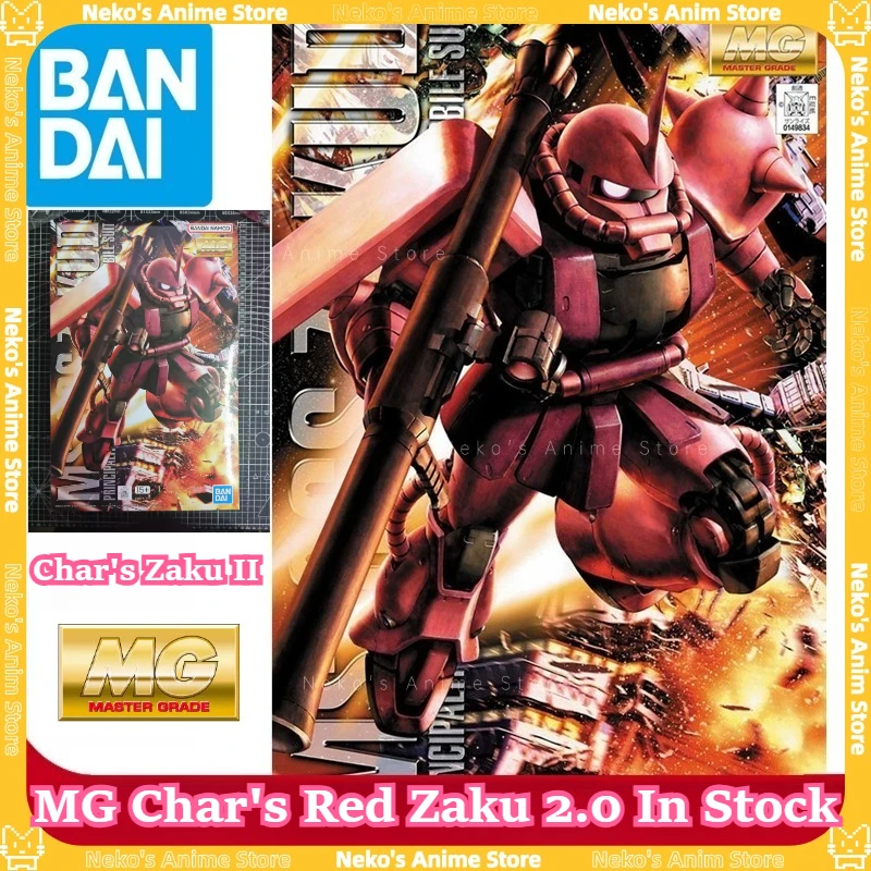 

BANDAI【In Stock】MG 1/100 MS-06S Char's Zaku II Ver.2.0 Model Kit Action Figure Anime Model Trendy Toys Desktop Doll Collectibles