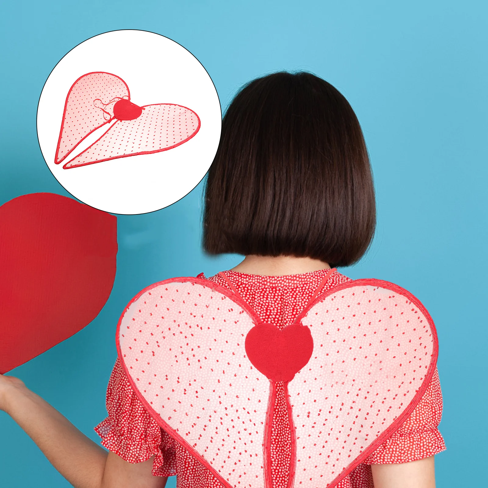 

Red Heart Wings for Party Elastic Strap Cupid Fairy Wings for Valentine's Day Costume Cosplay Halloween Birthday Decor
