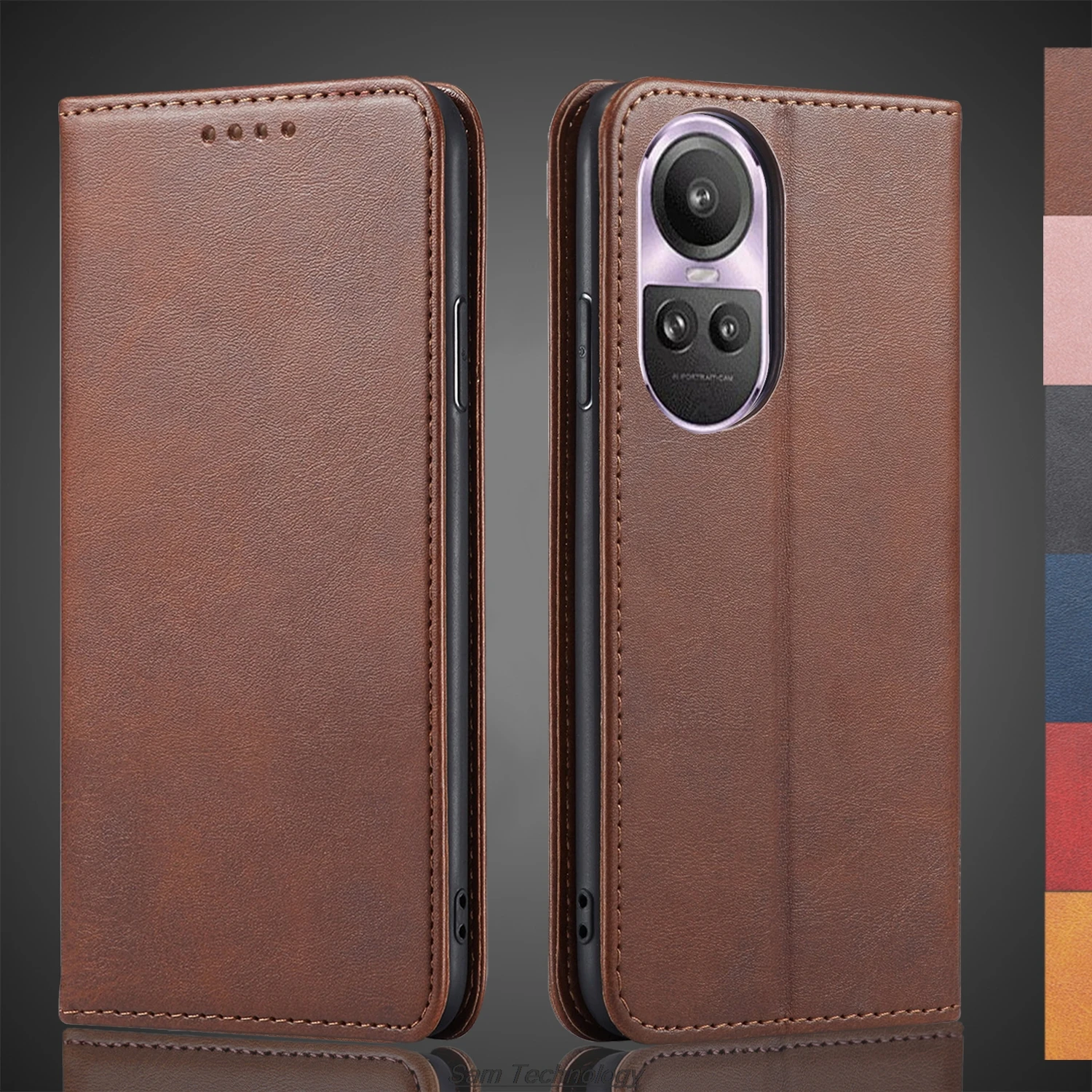 

Magnetic attraction Leather Case for OPPO Reno10 / Reno 10 Pro Global Holster Flip Cover Case Wallet Phone Bags Fundas Coque