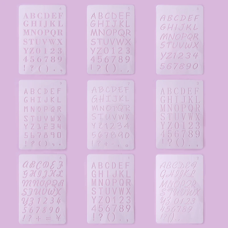 FAIS DU Alphabet Cake Decorating Templates Reusable Letter Cake Stencil DIY Baking Decor Mold Cookie Fondant Dessert Supplies