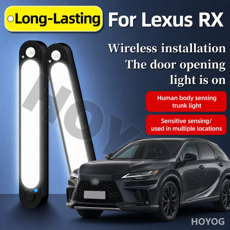 Luz LED para Porta-Malas de Carro Lexus RX 1998-2026, Lâmpada com Sensor Magnético, Recarregável via USB, Luz de Carga para SUV, Interior do Veículo