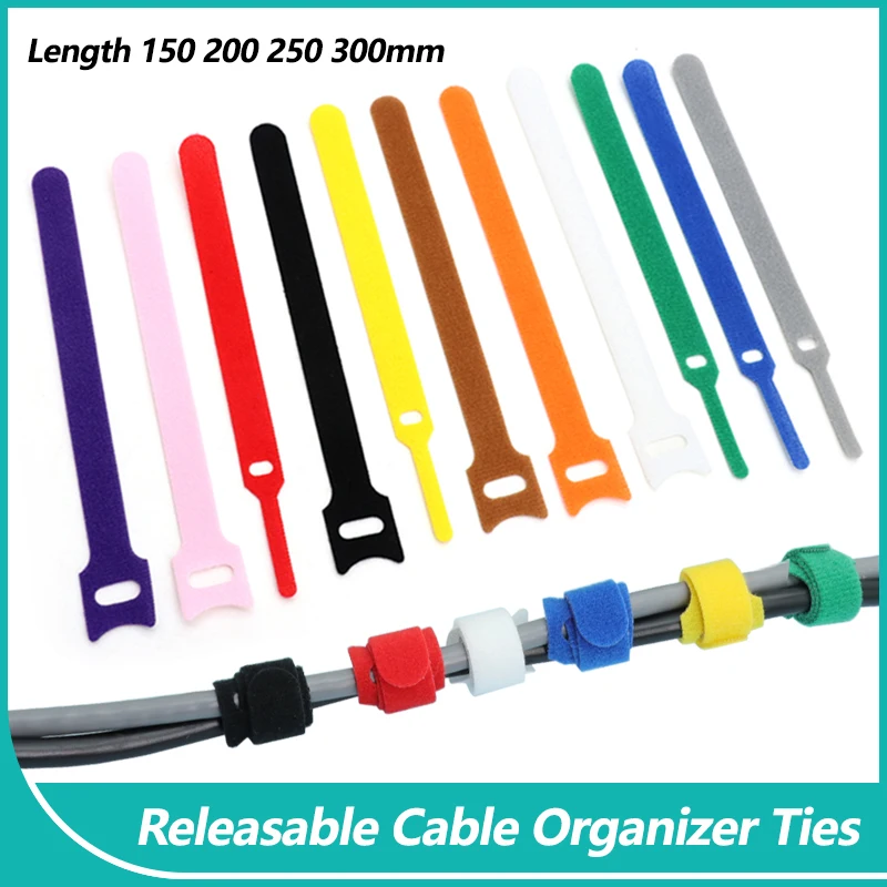 

10pcs Releasable Cable Organizer Cable Management Cable Winder Tape Protector For Wire Ties Phone Accessories organizador Cables