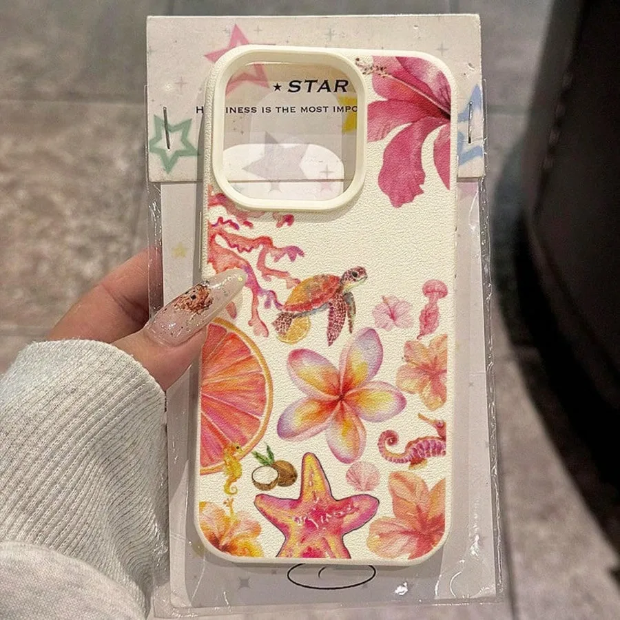 Tropical Beach Coconut Tree Sea Turtle Fig Pattern Phone Case For iPhone 17 16 15 14 13 12 11 Pro Max XS X XR 16 Plus 17E Cover - view 4
