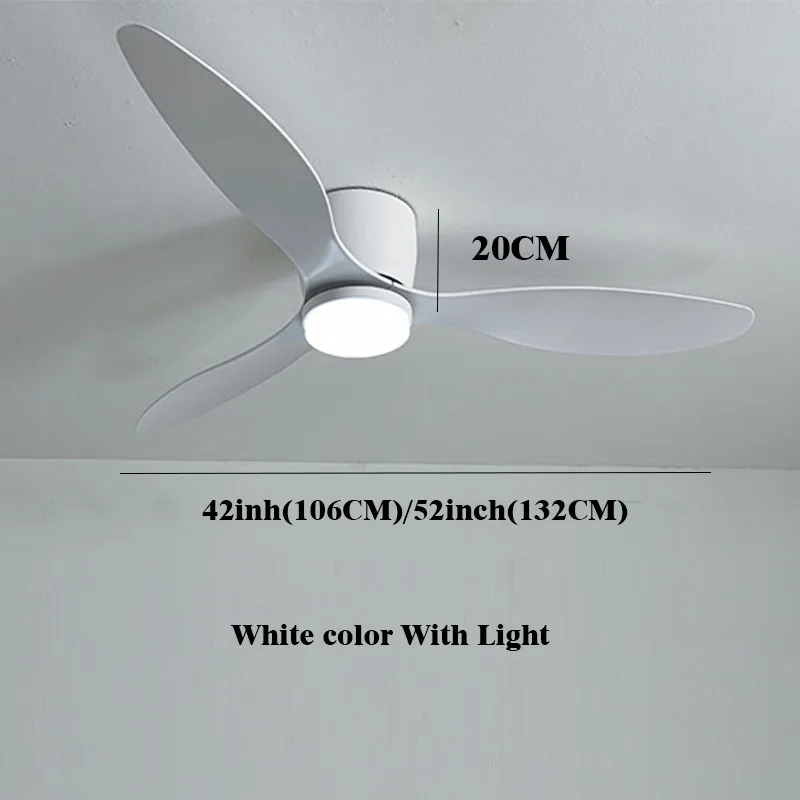 Ceiling Fans With Light No Light  DC Motor 6 Speeds Timing Fans 20CM Low Floor Loft Remote Control Decorative Led Fan With Light