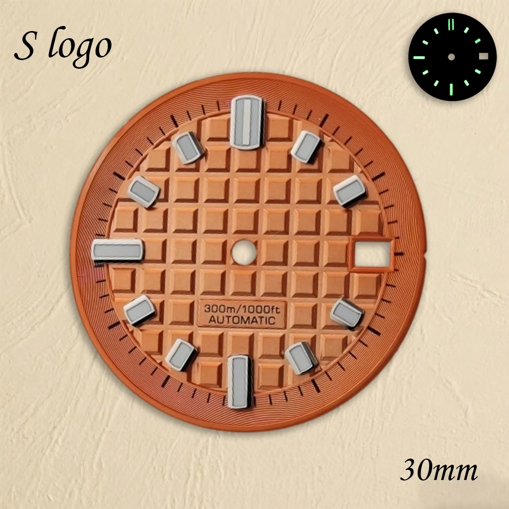 New Slogo dial fresh small square literal mechanical modification dial compatible with Japanese NH35 movement watch accessories