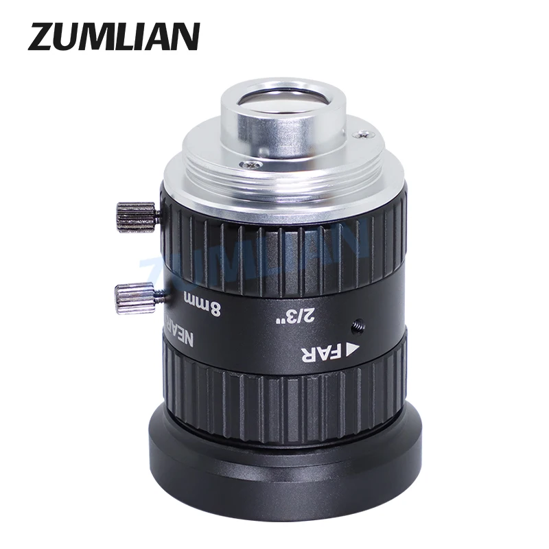 ZUMLIAN 8 مللي متر C-Mount Lens 6MP كاميرات 2/3 بوصة عدسة F2.8 دليل القزحية الثابتة التركيز آلة الرؤية CCTV/FA كاميرات تشويه منخفضة