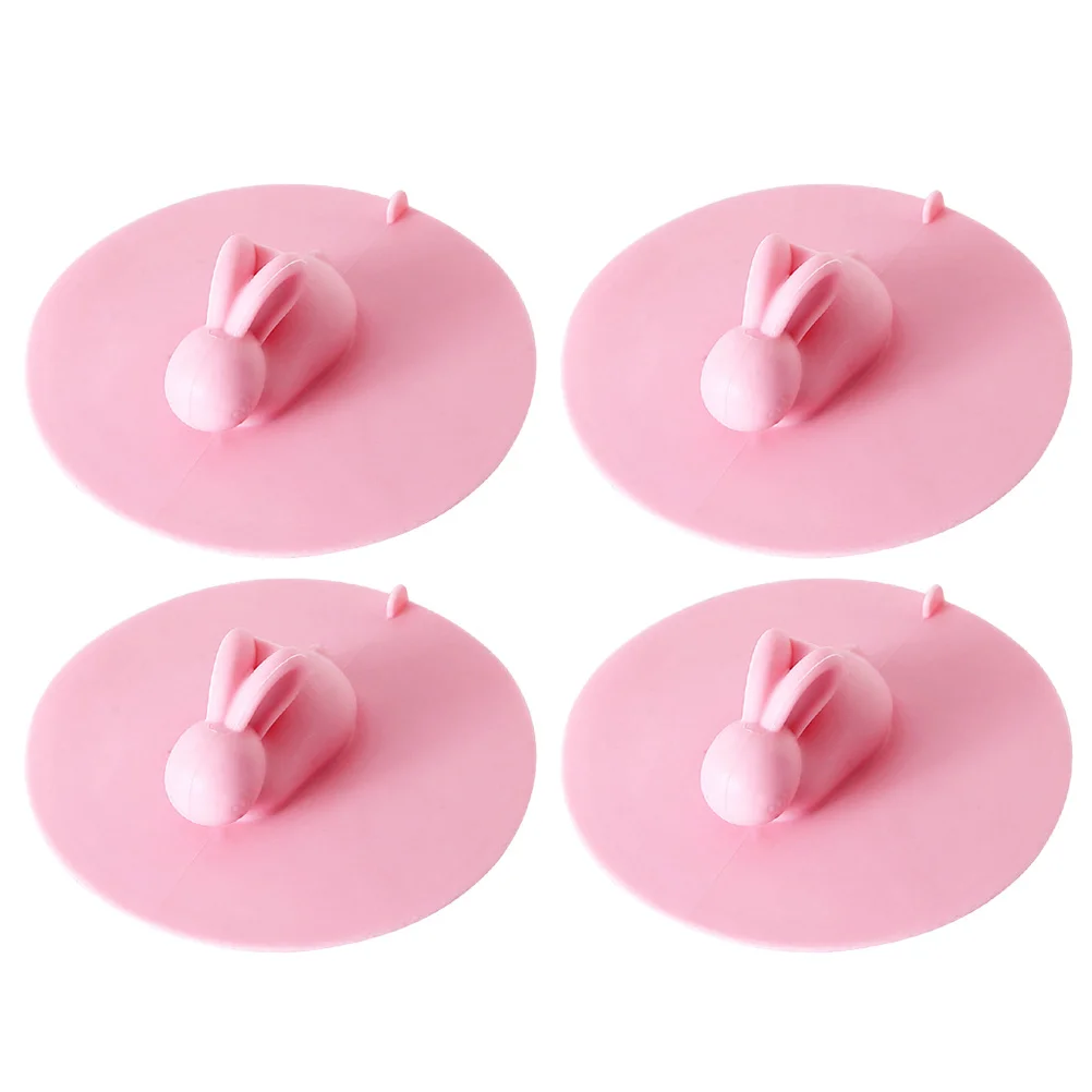 

4Pcs Silicone Floor Drain Plugs Kitchen Sink Water Shutoff Plug Durable Sealing Sink Stopper Pink 10cm Easy Remove