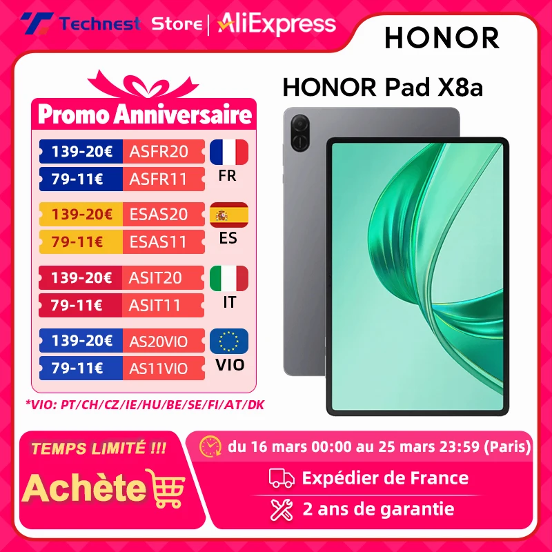Versión Global HONOR Pad X8a 11inch Alta Frecuencia de Refresco Confort Ocular …
