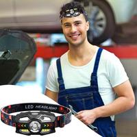 Outdoor Headlamp Rechargeable High Lumen Head Band Light Inspection LED Head Torch Multi-Light Night Fishing Flashlight 1200mah