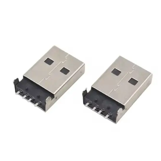 【30-10PCS】USB-male head 2.0A male sinking board AM 180 degree data interface sinking board patch plug board curved socket