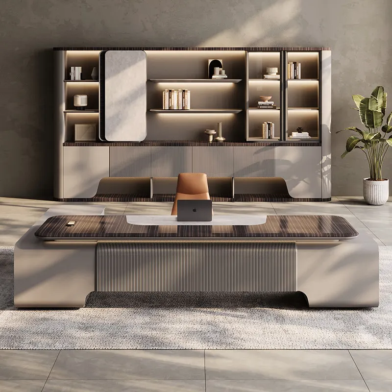 Light luxury senior sense Chairperson, large class desk, general manager, office chair combination office table
