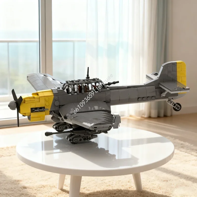 

639 деталей MOC Junkers Ju Stuka B 2: Сборная модель, конструктор, рождественский подарок, развивающая игрушка для детей