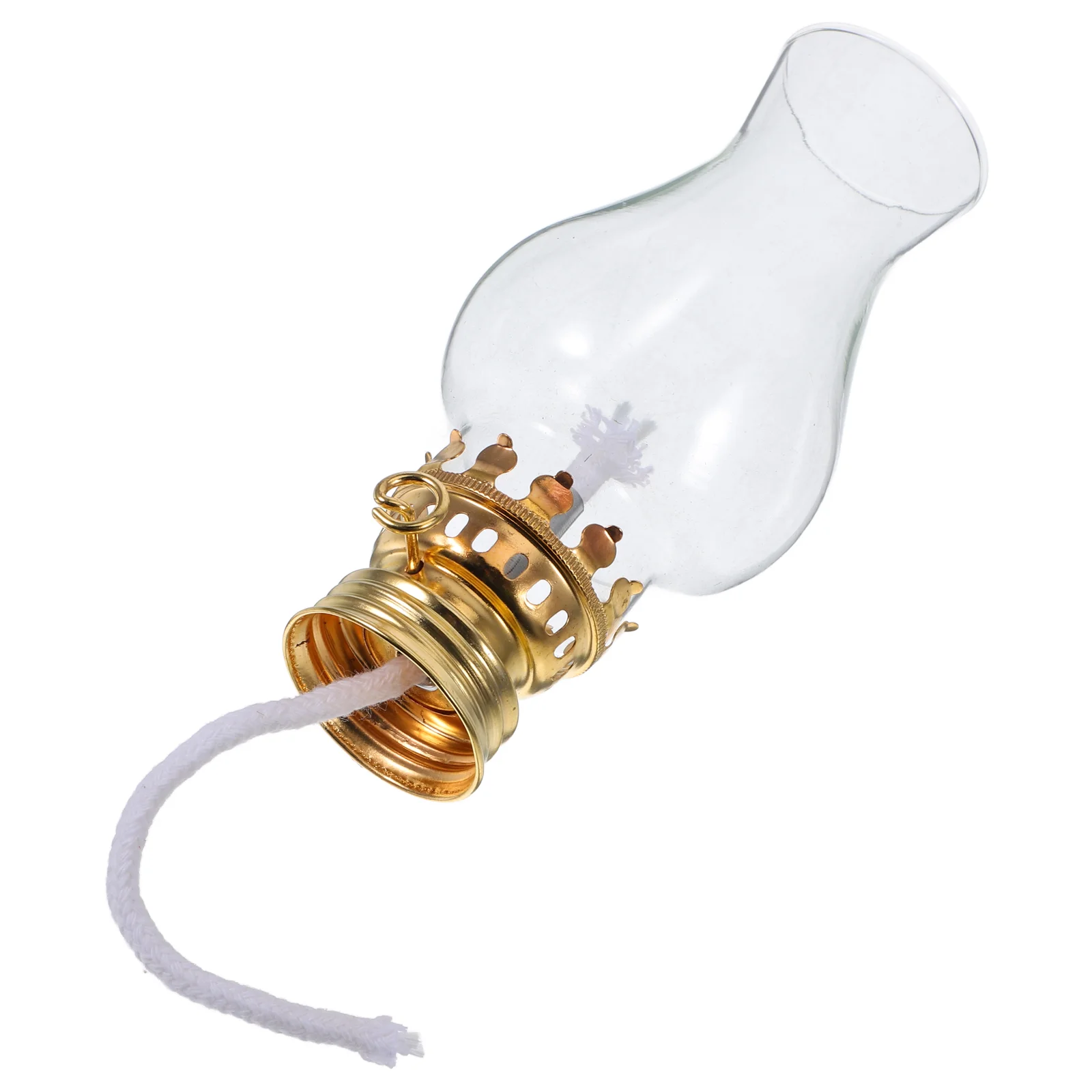Kerosene Lamp Base Wicks Hurricane Globes Golden Aluminum Alloy Lantern Light Covers