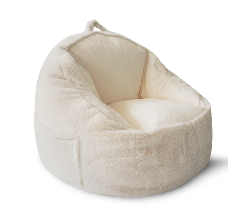 Angola Fur Bean Bag Chairs with Micro Velvet Seat