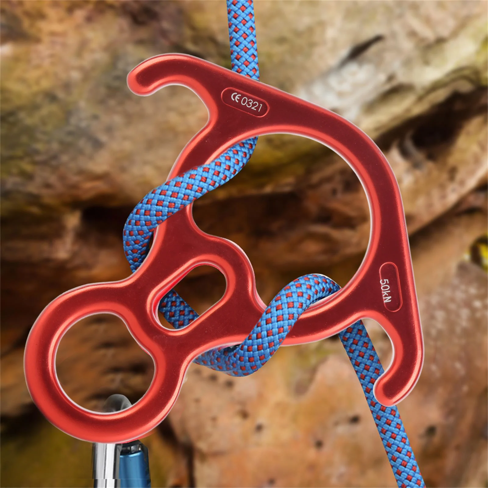 50KN Figure 8 Abseilring für Seilabstieg, Klettern und Rettungsausrüstung