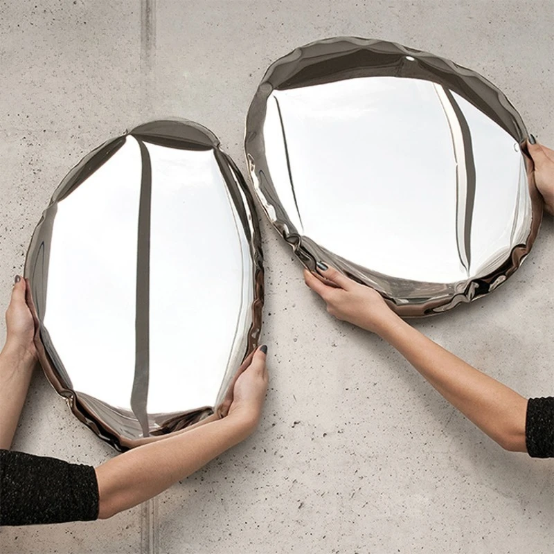 Modern designer creative art water drop stainless steel mirror, wall hanging entrance clothing store wall decoration