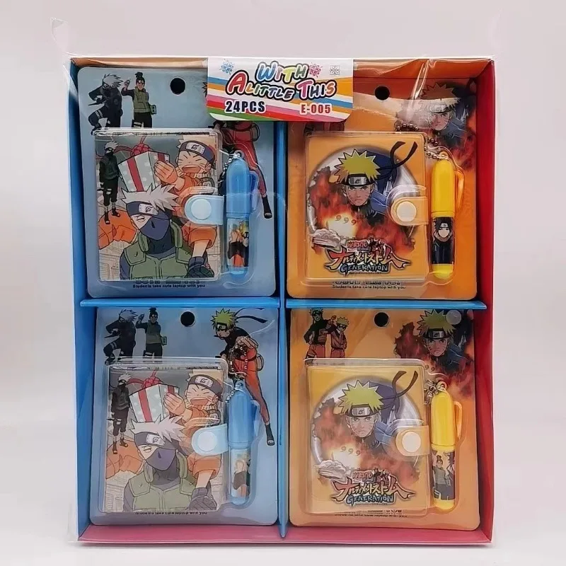 4/12/24 قطعة ناروتو اليد كتاب مجموعة دفتر صغير مع قلم حبر جاف المحمولة الكرتون مذكرات كتاب أنيمي طالب لوازم مكتبية #2