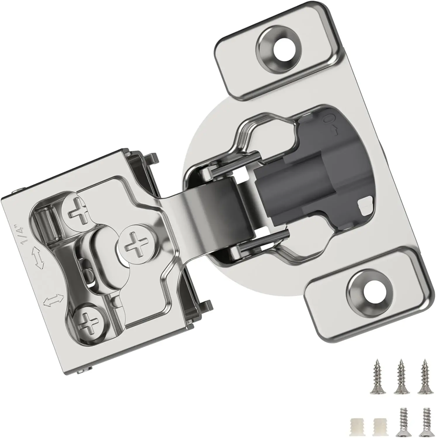 

30-Pack 1/4" Soft Close Cabinet Hinges, 105° Face Frame Screw On, Compact Design