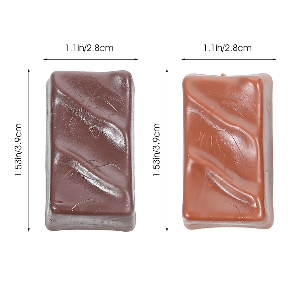 16 Pcs Simulation Chocolate Decorative Accessories PVC Tabletop Fake Chocolate Models Black Brown 8 Each Lifelike for Shop