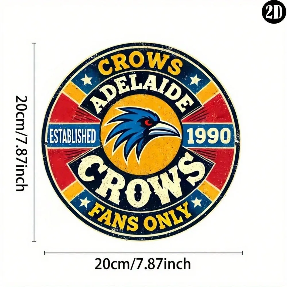 علامة معدنية عتيقة من Adelaide Crows مقاس 20 × 20 سم - ديكور مقهى منزلي ريفي، هدية عيد الميلاد والهالوين للعام الجديد #4