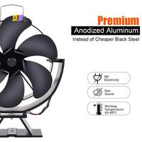 A08F-6 Blades Heat Powered Stove Fan 360 Rotating Fireplace Fan Log Wood Burner Eco-Fan Quiet Stove Fan Efficient Heat