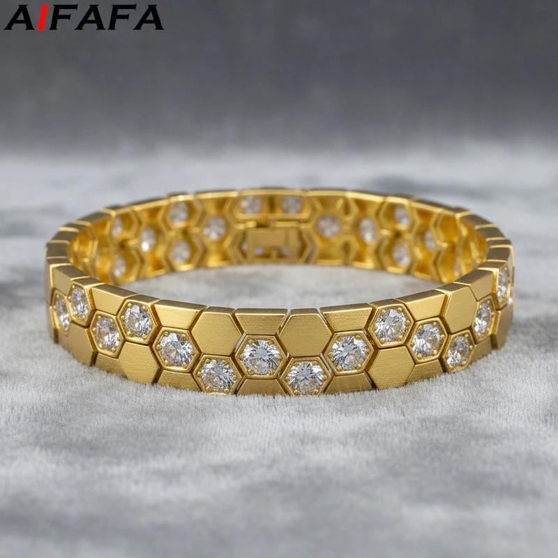 

Браслет-манжета из муассанита с полным цветовым спектром D, золотистого цвета, модные ювелирные украшения и аксессуары