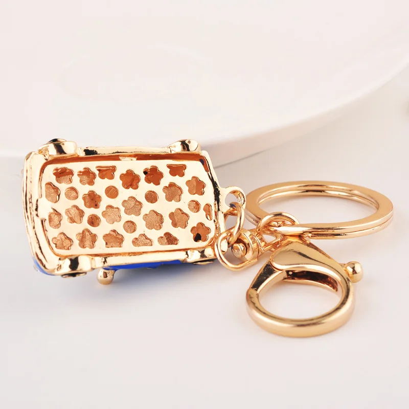 Car Model Rhinestone Keychain, Creative Car Shape Keyring 3D Metal Key Chain Gift for Men Women Car Accessories