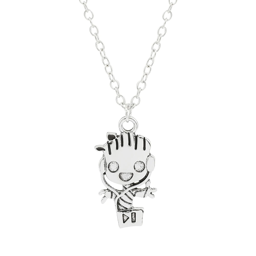 Marvel Cartoon Anime Figuras Groot Neck Chain Guardians of the Galaxy Necklace Groot Ornament For Good Friend Gifts