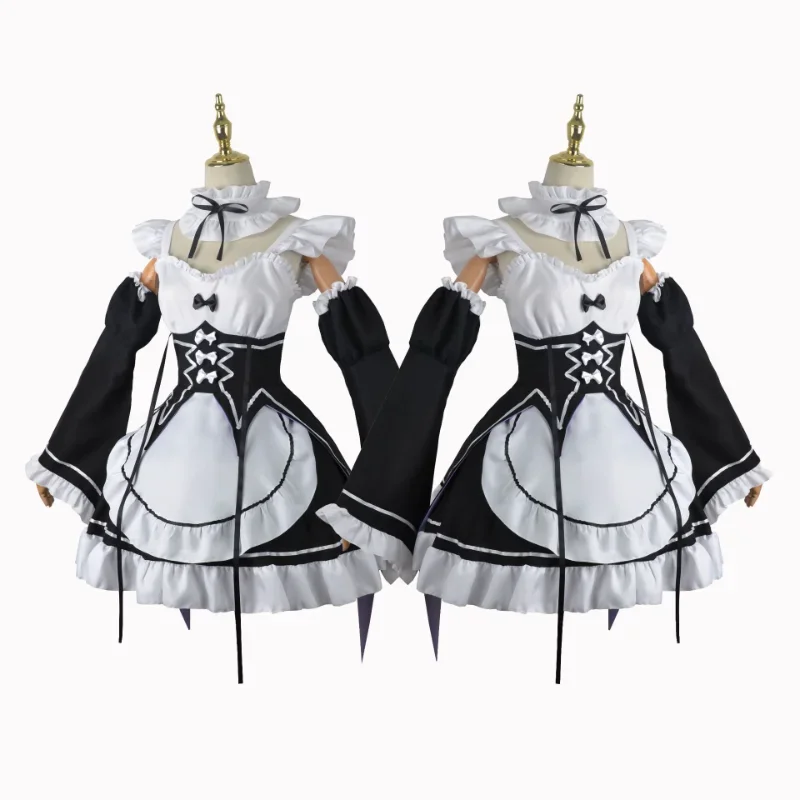 From scratch, life in another world, Ramrem maid outfit, full cosplay costume, female loli costume, Halloween costume