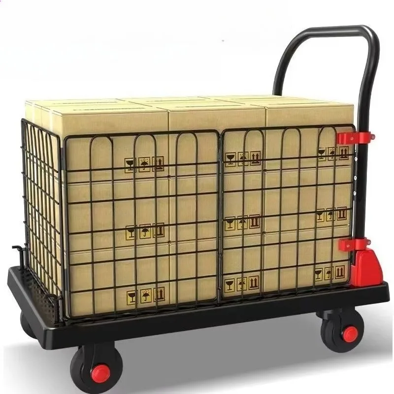 

Portable Rolling Platform Cart 150Kg Load Capacity Trolleys For Factory Goods Shifting Logistics Distribution Handling Tasks Use