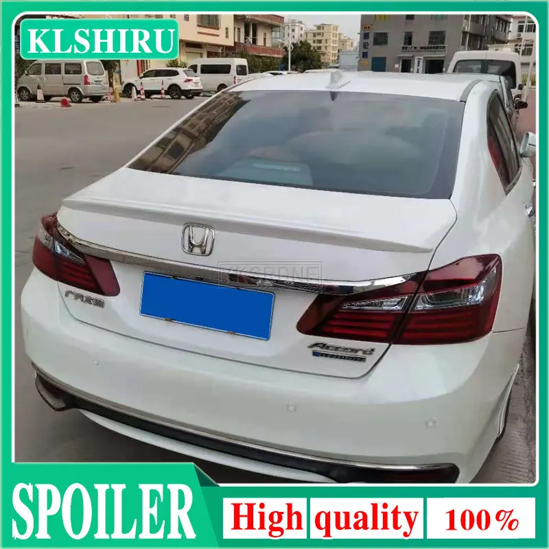 For Honda 9th Gen 9.5 Gen Accord ABS Primed Painted Carbon Fiber Spoiler 2014 2015 2016 2017 Rear Luggage Wing