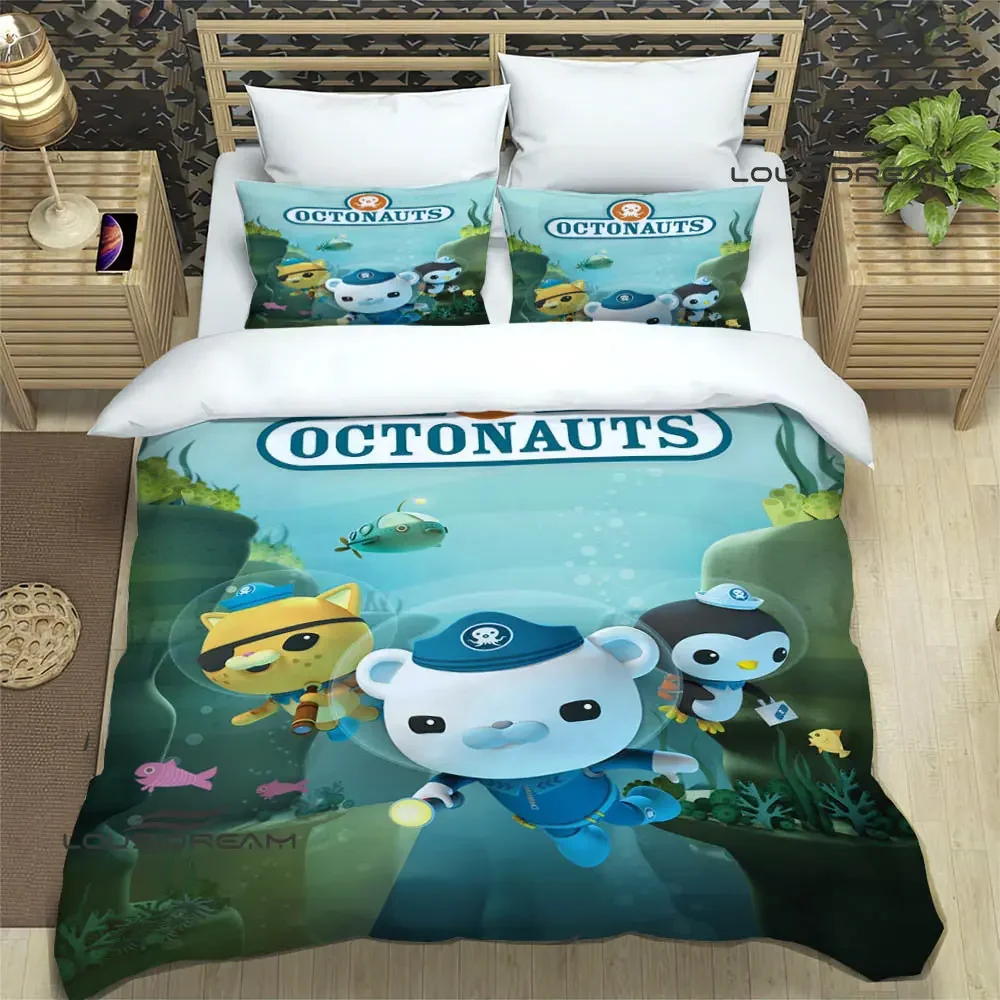 مجموعات الفراش الكرتون Octonauts ، لوازم السرير رائعة ، غطاء لحاف ، المعزي الفاخرة ، هدية عيد ميلاد